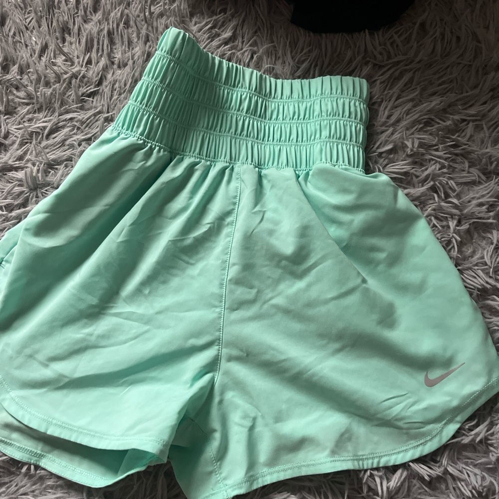 Nike Green Athletic Shorts with Elastic Waistband